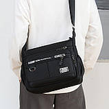 Сумка чоловіча через плече чорна стильна (20255359), фото 4