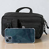 Сумка чоловіча поясна чорна невелика бананка (20276611), фото 3