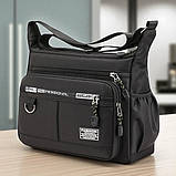 Сумка чоловіча через плече чорна стильна (20255359), фото 2