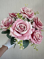 Штучні троянди . Букет штучних троянд ( 41 см , рожева з градієнтом), фото 7