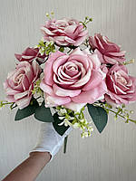 Штучні троянди . Букет штучних троянд ( 41 см , рожева з градієнтом), фото 3