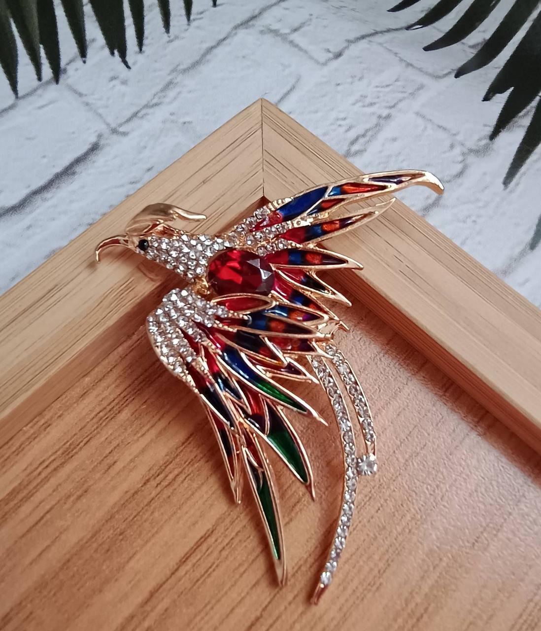 Брошка Фенікс червоний символ відродження та сили BRS081, фото 1