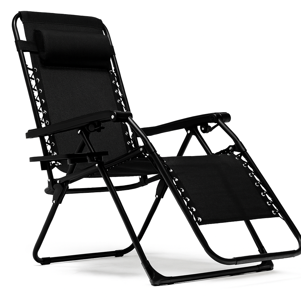 Розкладне крісло для відпочинку LEOBRO Zero Gravity Black (LB-ZGC-F1-BLK), фото 1