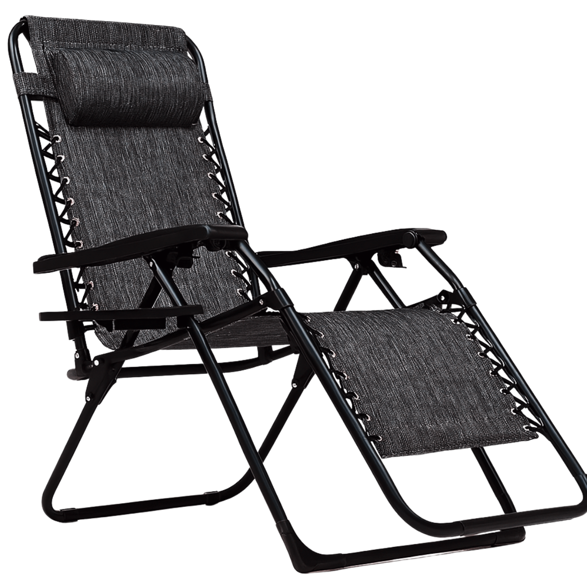 Розкладне крісло для відпочинку LEOBRO Zero Gravity Dark Grey (LB-ZGC-F1-DGR), фото 1