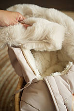 Зимовий дитячий теплий комбінезон для новонародженого з шапочкою 0-6 міс комбінезон-мішечок на виписку, фото 4