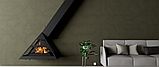 Пристінний камін дров'яний підвісний для дачі Traforart Admeto Frontal косий димохід, фото 3