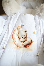 Зимовий дитячий теплий комбінезон для новонародженого з шапочкою 0-6 міс комбінезон-мішечок на виписку, фото 4