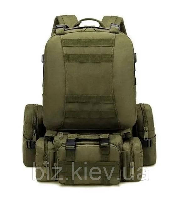 Тактичний вмісткий рюкзак Brandit з підсумками 50л олива, фото 1