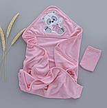 Дитячий рушник махровий із куточком вишивка на капюшоні., фото 3