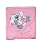 Дитячий рушник махровий із куточком вишивка на капюшоні., фото 2