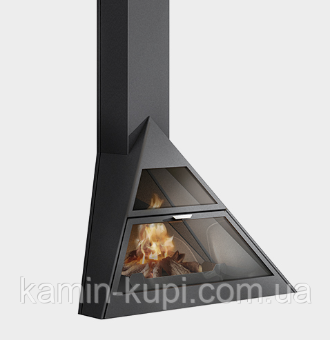Кутовий камін на дровах Traforart Admeto Corner з опорою на стіну, фото 1