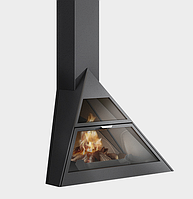 Кутовий камін на дровах Traforart Admeto Corner з опорою на стіну