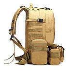 Тактичний вмісткий рюкзак Brandit з підсумками 50л олива, фото 2