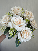 Штучні троянди . Букет штучних троянд ( 41 см , айворі ), фото 9