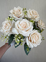 Штучні троянди . Букет штучних троянд ( 41 см , айворі ), фото 10