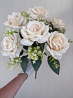 Штучні троянди . Букет штучних троянд ( 41 см , айворі ), фото 2