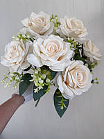 Штучні троянди . Букет штучних троянд ( 41 см , айворі ), фото 3