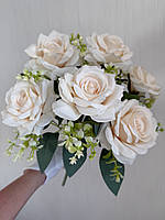 Штучні троянди . Букет штучних троянд ( 41 см , айворі ), фото 5