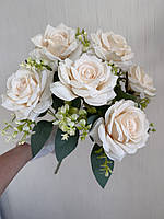 Штучні троянди . Букет штучних троянд ( 41 см , айворі ), фото 6