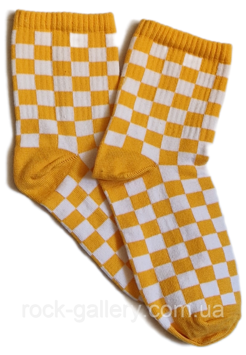 Шкарпетки жовто-біла карта, фото 1