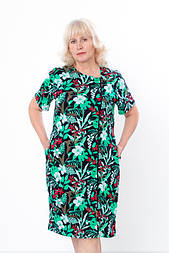 Халат жіночий літній трикотажний на блискавці з кишенями з коротким рукавом