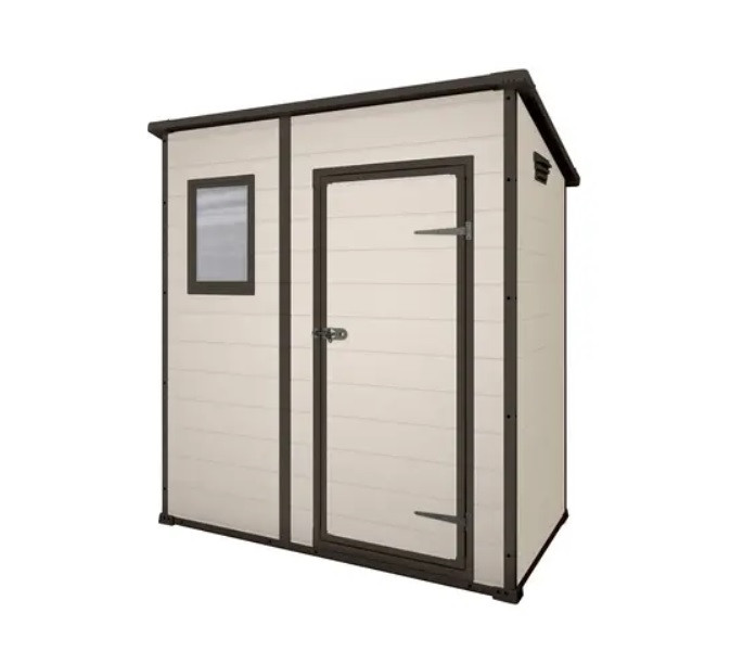 Садовий будиночок Keter Manor Pent 6×4 (183смх111см, пластиковий, бежевий)