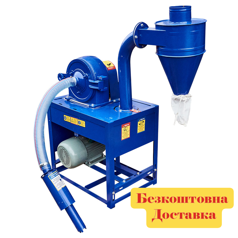 Зернодробилка Кормоподрібнювач - ДТЗ КР-30А з автоподачею зерна та продуктивністю до 400 кг/год, фото 1