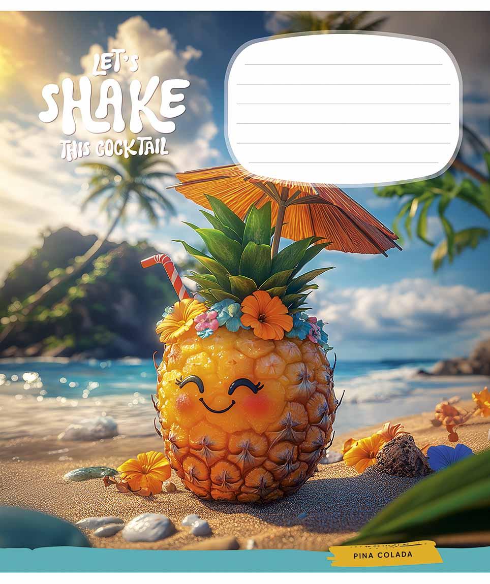 Зошит 12арк. кос.лін. Школярик "Exotic drinks" ВД-лак No012-3541C(30)(300), фото 1