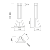 Підвісний камін Traforart Arion Frontal з опорою на стіну, фото 4