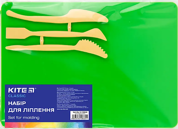 Дошка для ліплення "Kite" Classic 180х250мм + 3 стеки, зелена №K-1140-04