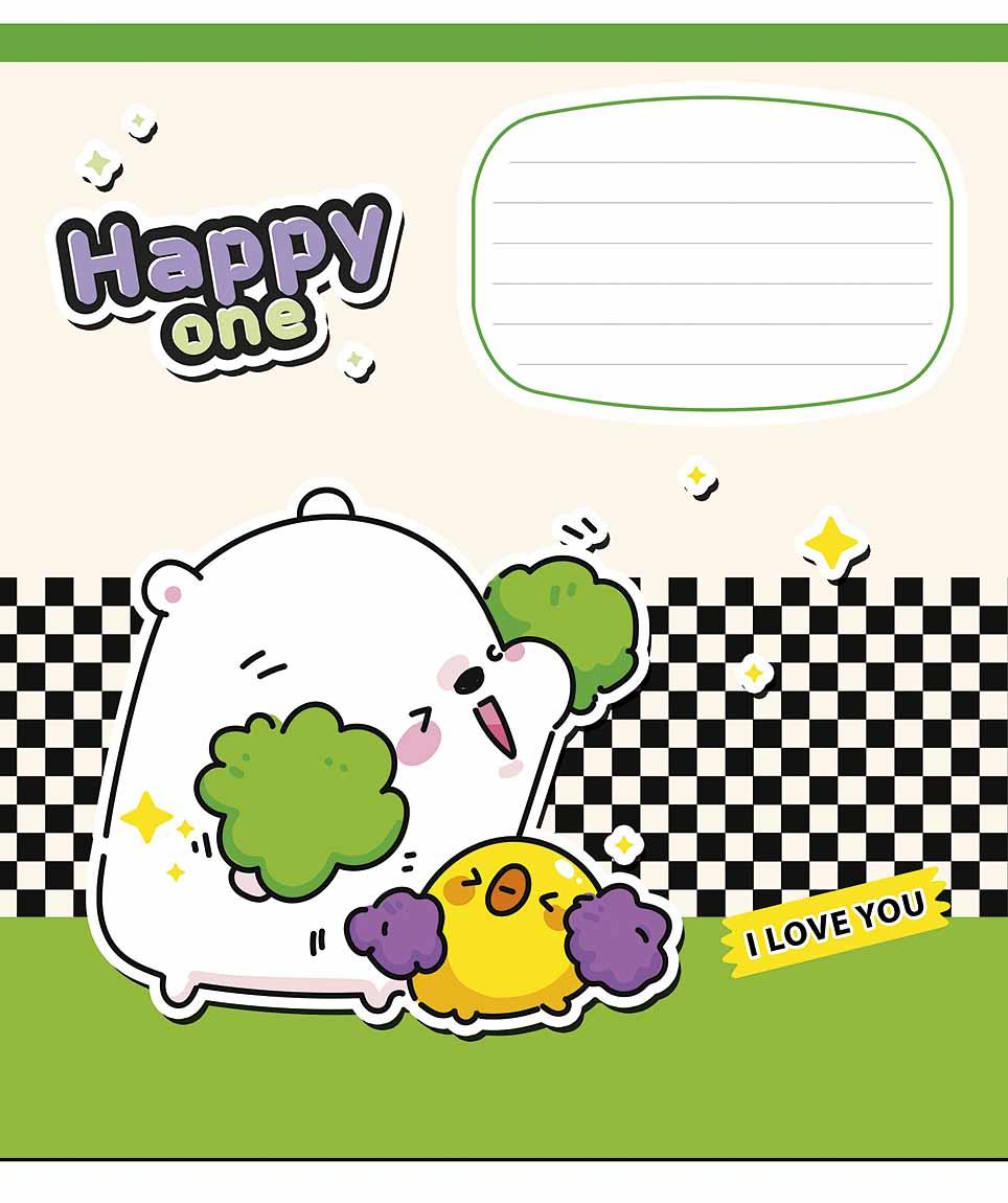 Зошит 12арк. кліт. Школярик "Happy one" виб.УФ-лак №012-3532K(30)(300), фото 1