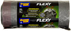 Пакети для сміття з затяжкою ФБ "LD Flexy" 35л 10шт графіт №2178(6)(16)