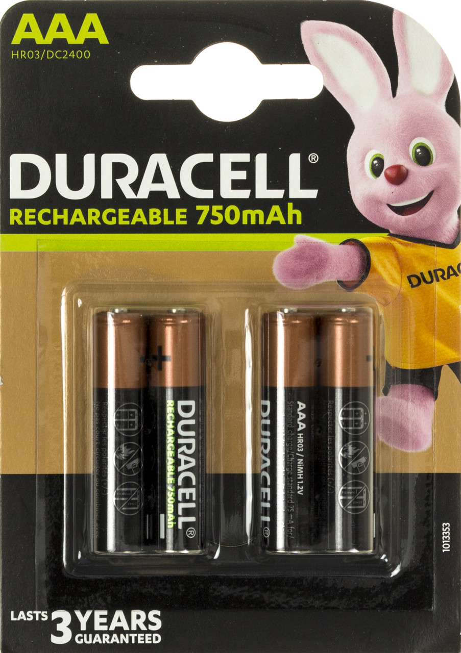 Акумулятори Duracell ready Ni-Mh (HR-03,750mAh)/блістер 4шт(20)