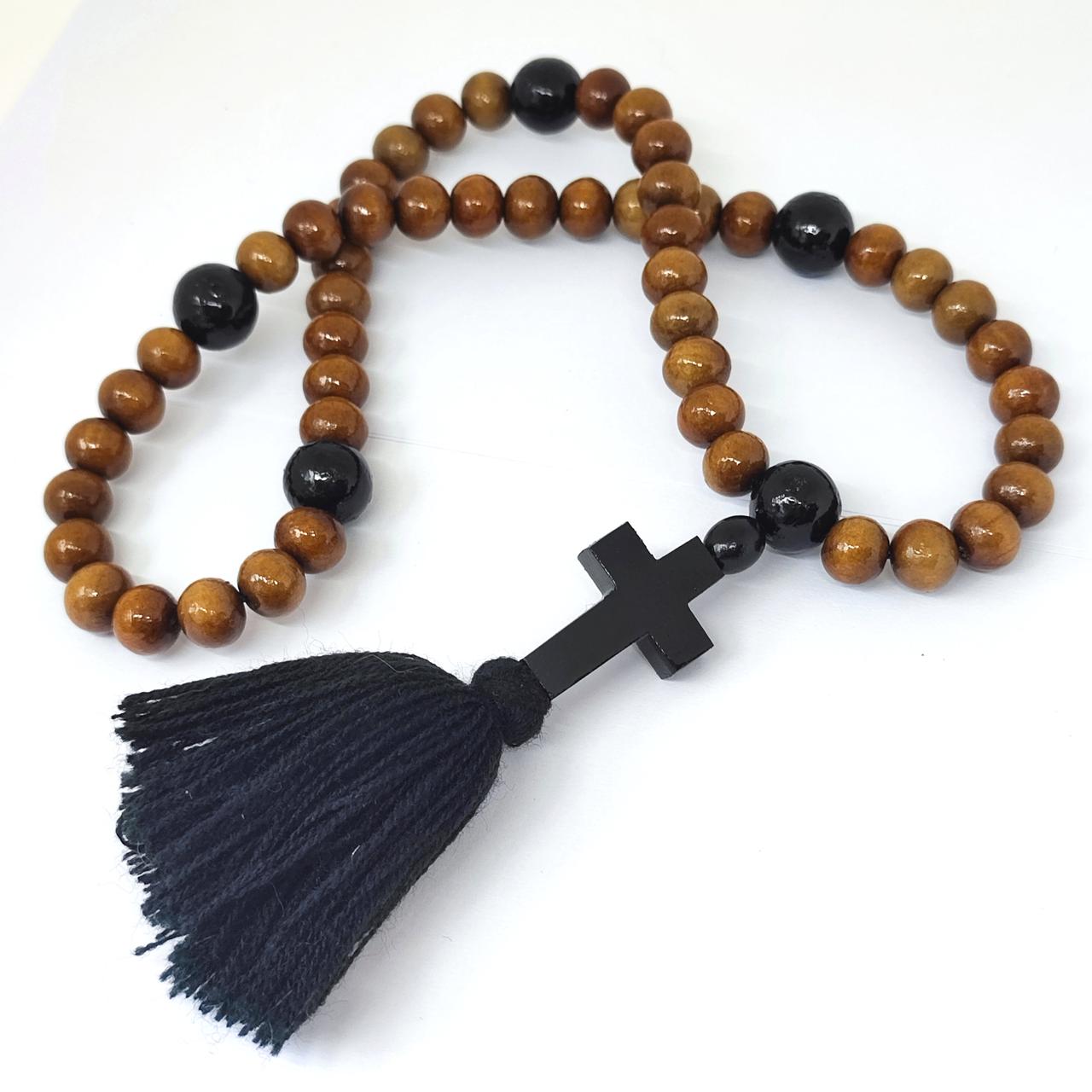 Чотки ручної роботи з масивних дерев’яних зерен (на 50), фото 1