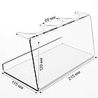 Підставка для хот-догів та шаурми з прозорого акрилу на 3 хот-доги, 215×115×120 мм, фото 3