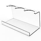 Підставка для хот-догів та шаурми з прозорого акрилу на 3 хот-доги, 215×115×120 мм, фото 2