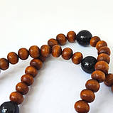 Чотки на 50 зернин з дерев'яним хрестом (дрібні намистини), фото 3