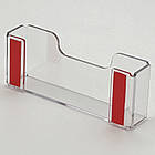 Візитниця акрилова навісна з прозорим скотчем 100×40×20 мм, підставка для візиток, фото 2