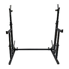 Стійки під штангу 40 на 40 мм Чорний зі страхувальними упорами, брусами та штирями для зберігання блінів, фото 3