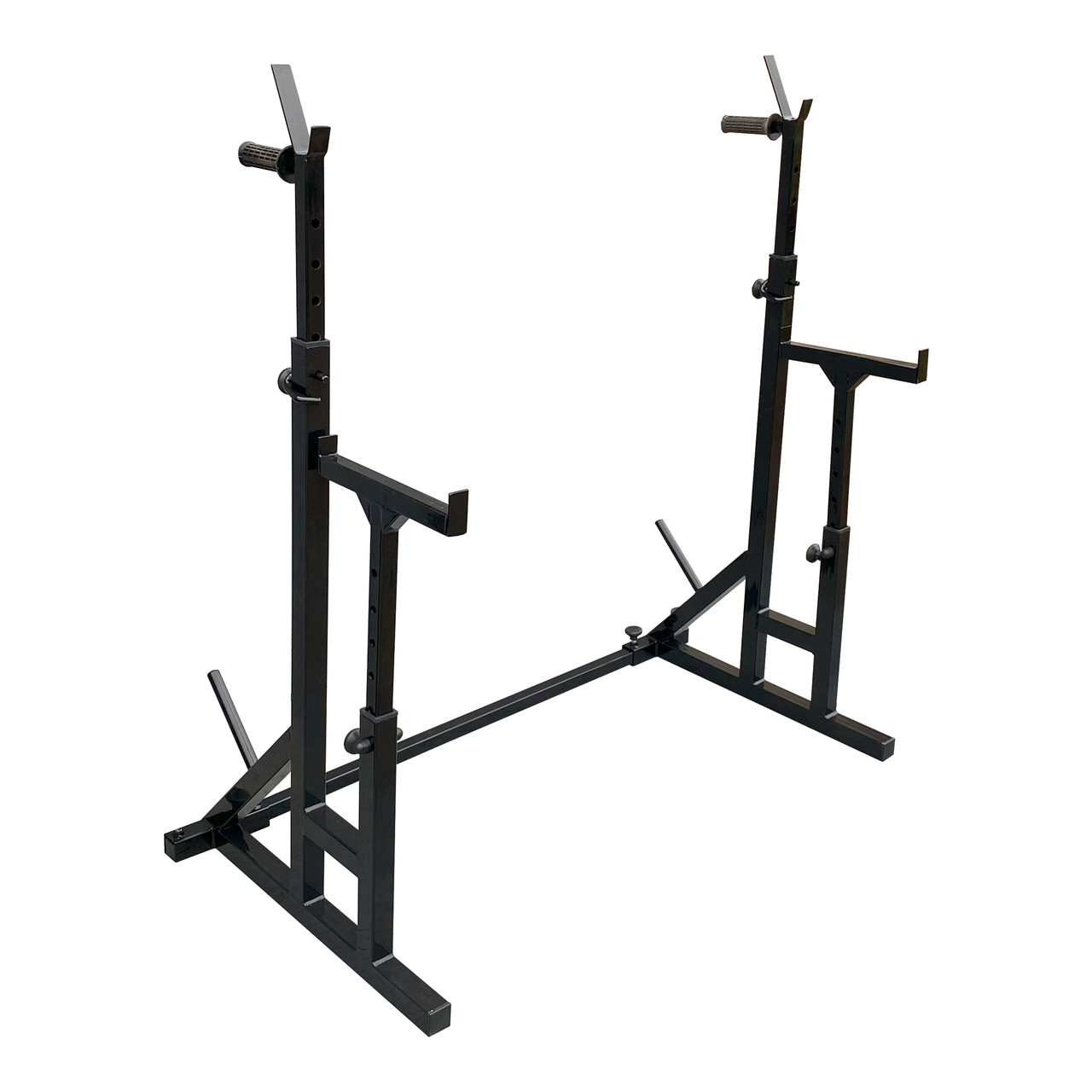 Стійки під штангу 40 на 40 мм Чорний зі страхувальними упорами, брусами та штирями для зберігання блінів