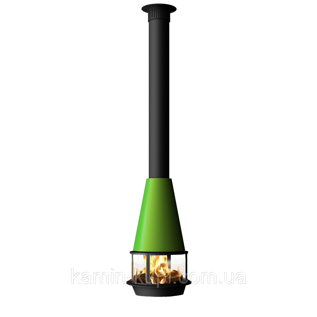 Центральний камін дров'яний Traforart Arlet Central з низьким захисним склом, фото 1