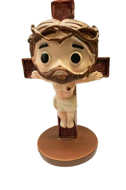 Статуетка — Іісус на розп'яті в стилі Фанко 10 см матеріал глина., фото 1