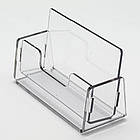 Підставка для візиток, візитниця настільна, прозора акрилова, 100×70×40 мм, фото 2