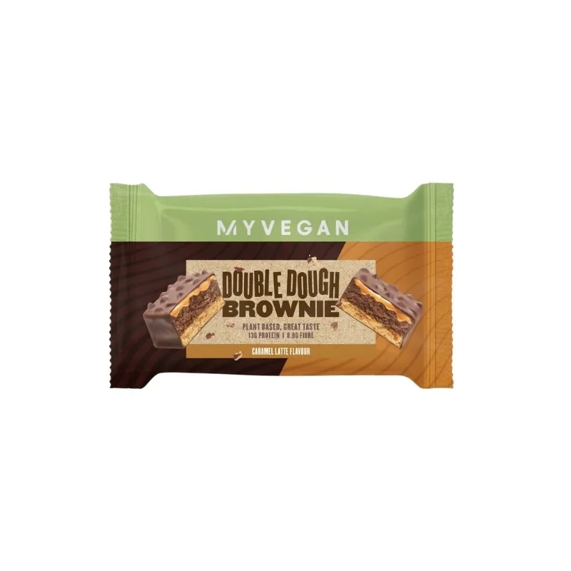 Протеїновий батончик MyProtein Vegan Double Dough Brownie Chocolate Chip, 60 г (упаковка 12 шт), фото 1