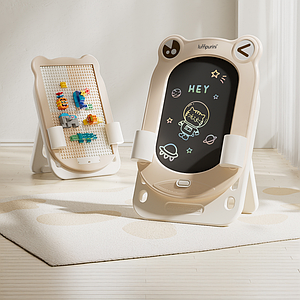 Дитячий мольберт двосторонній Frogodeo з магнітною дошкою для малювання і конструктором, графічний планшет