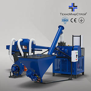 Шнековий прес для брикетування "БШ-80" з ШТЗ-200, магістраллю охолодження та аспірацією