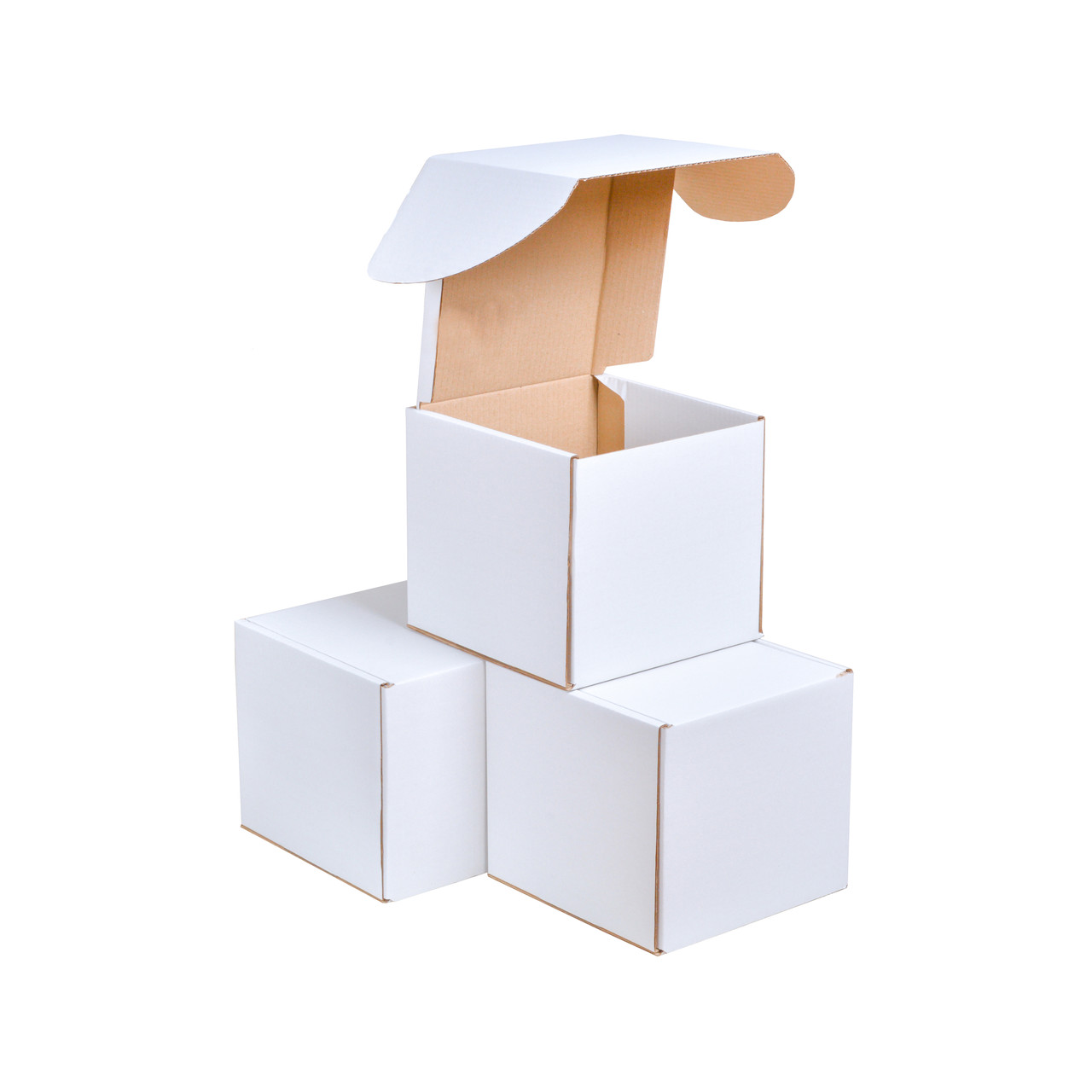 Картонна коробка самозбірна 233x210x202 біла, фото 1