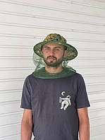 Польовий капелюх із москітною сіткою для риболовлі та полювання, Камуфляжний капелюх накомаренник антимоскітний