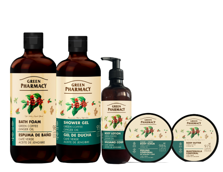 Набір для тіла Зелена кава та імбирна олія Green Pharmacy, фото 1