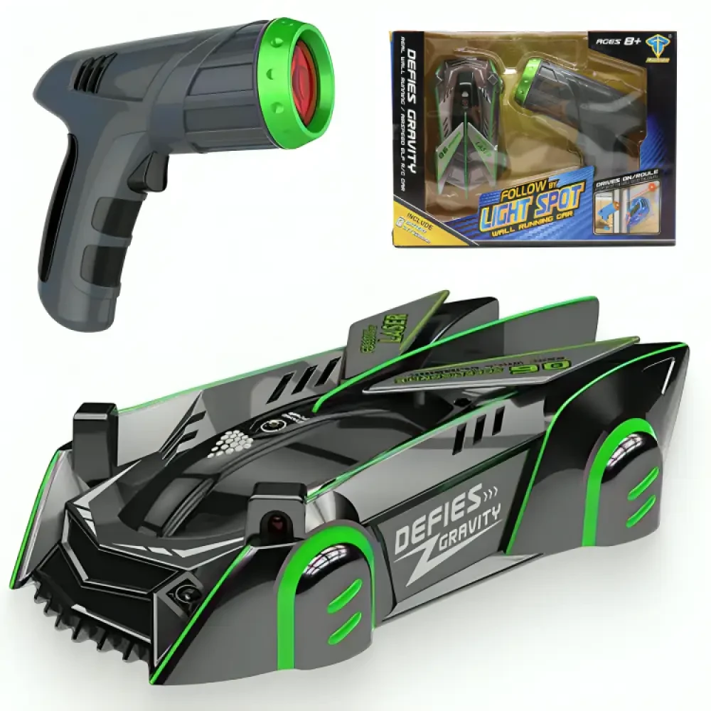 Антигравітаційна машинка з лазерним пістолетом, від USB і батарейок, Чорний / Машинка що їздить по стінах, фото 1